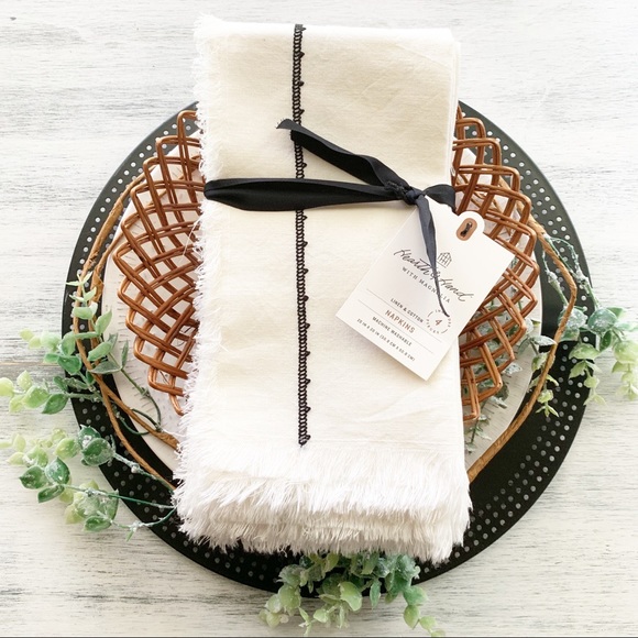 Hearth & Hand Other - Magnolia Hearth & Hand fringe dinner napkins 4ct